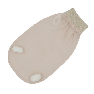 FEEL FINE TURKISH 100% RAW COCOON SILK EXFOLIATING BACK SCRUBBER AND BATH GLOVE GOLD SET - 3