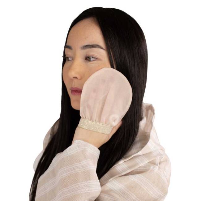 FEEL FINE TURKISH 100% RAW COCOON SILK EXFOLIATING FACE AND BODY GLOVES - 7