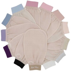 FEEL FINE TURKISH 100% RAW COCOON SILK EXFOLIATING GLOVES - 2