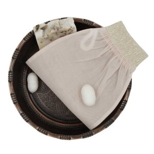 FEEL FINE TURKISH 100% RAW COCOON SILK EXFOLIATING GLOVES - 8