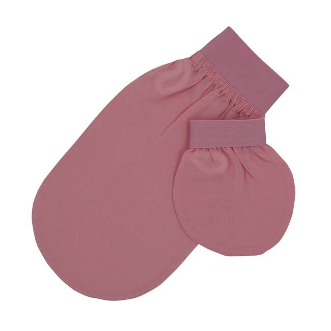 FEEL FINE TURKISH EXFOLIATING BODY AND FACE BATH GLOVE CANDY PINK - 4