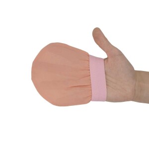 TURKISH EXFOLIATING FACE MITT SALMON PINK - 7