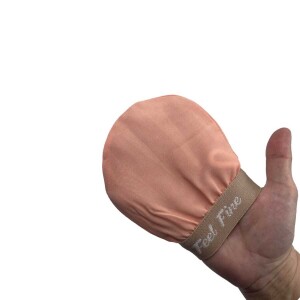 TURKISH EXFOLIATING FACE MITT SALMON PINK - 3