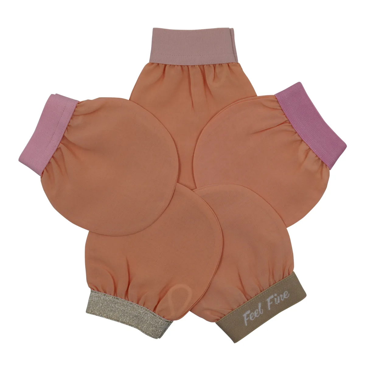 Turkish Exfoliating Face Mitt Salmon Pink | Feel Fine - Image 1