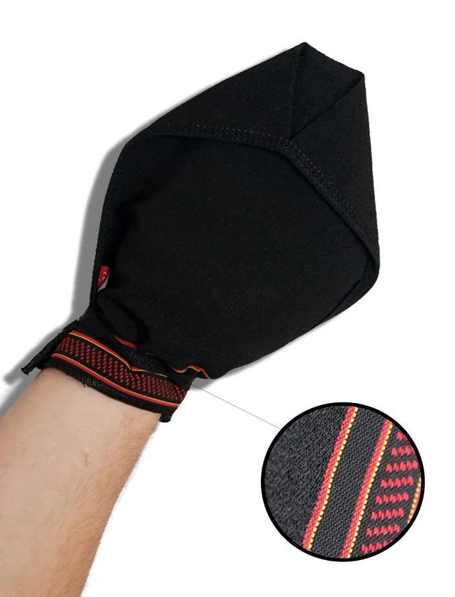 Exfoliating Bath Glove – Black, Thick Weave, Viscose & Polyester Blend | Feel Fine - Image 5