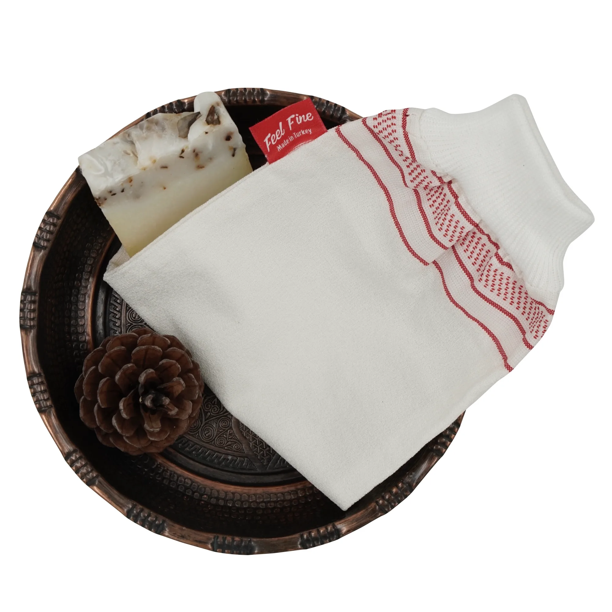 Exfoliating Bath Glove – Long, Medium Thickness, Viscose & Polyester Blend | Feel Fine - Image 5