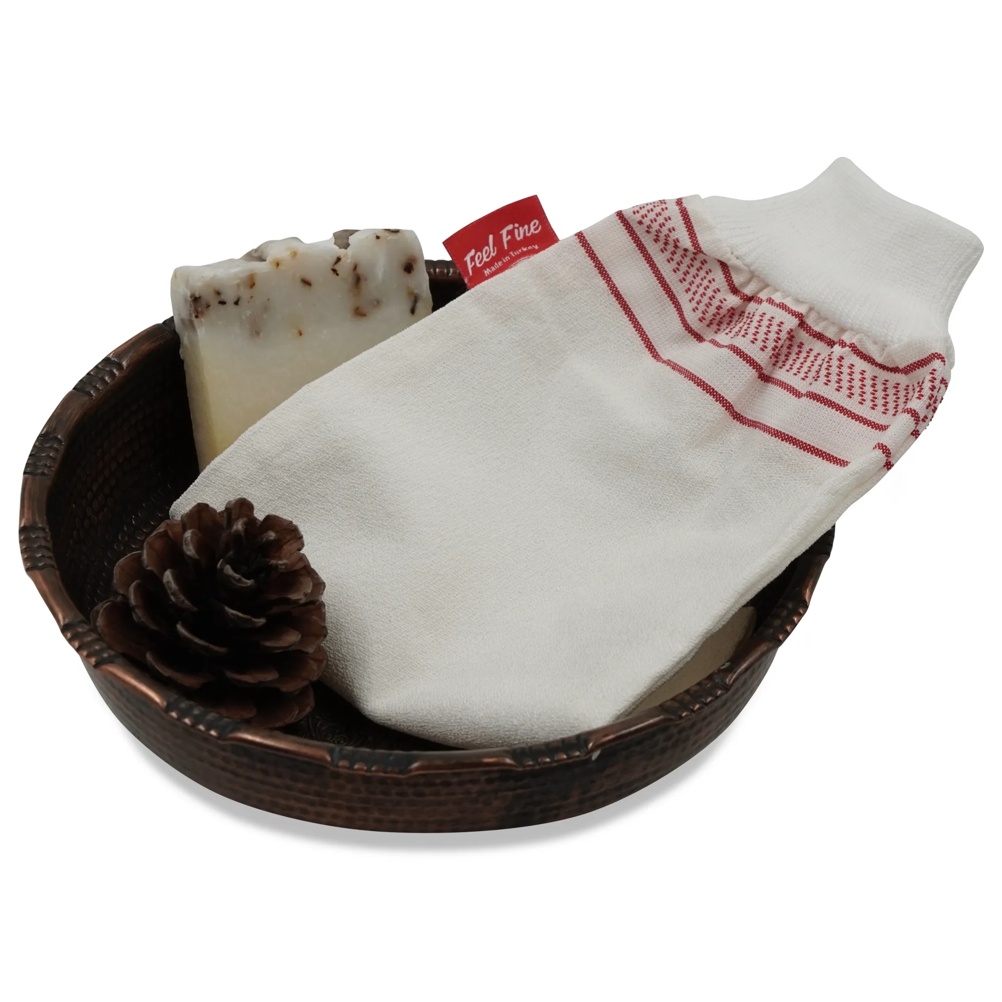 Exfoliating Bath Glove – Long, Medium Thickness, Viscose & Polyester Blend | Feel Fine - Image 4