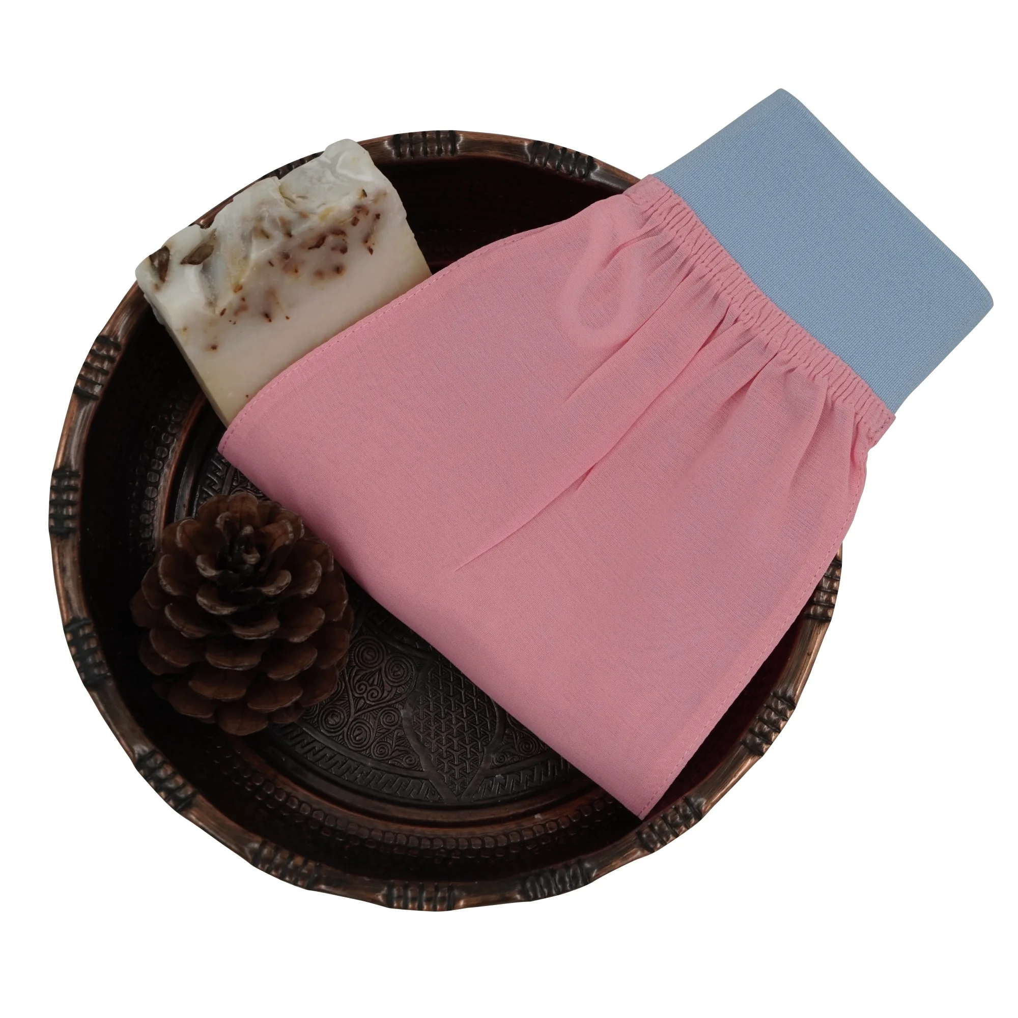 Turkish Exfoliating Gloves – Natural Plant Silk Kese (Candy Pink) | Feel Fine - Image 3